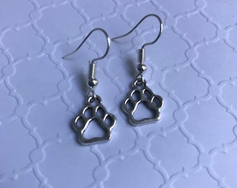 Small Paw print earrings