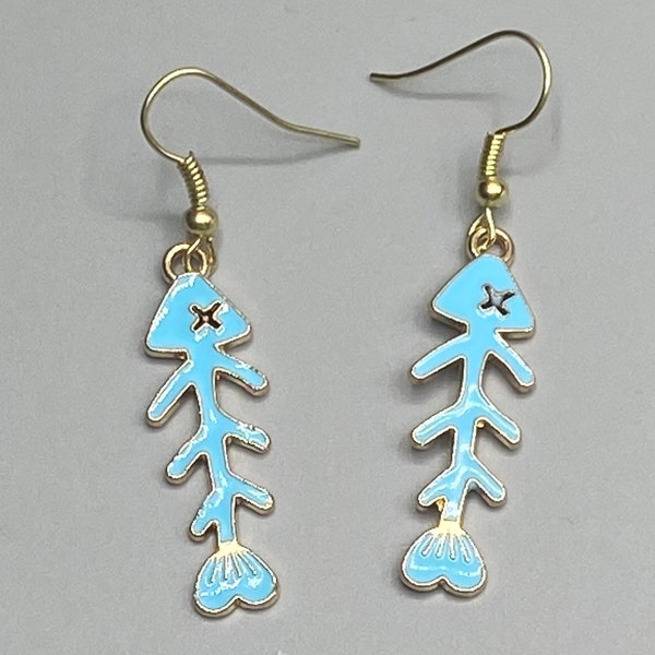 Fish bone earrings