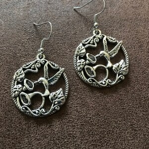 Hummingbird charm earrings
