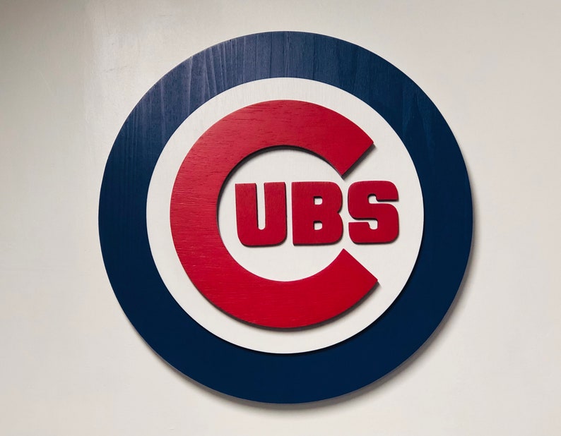 3D Chicago Cubs Wooden Logo, CubNation Series 1 of 6 Collect Them All image 3