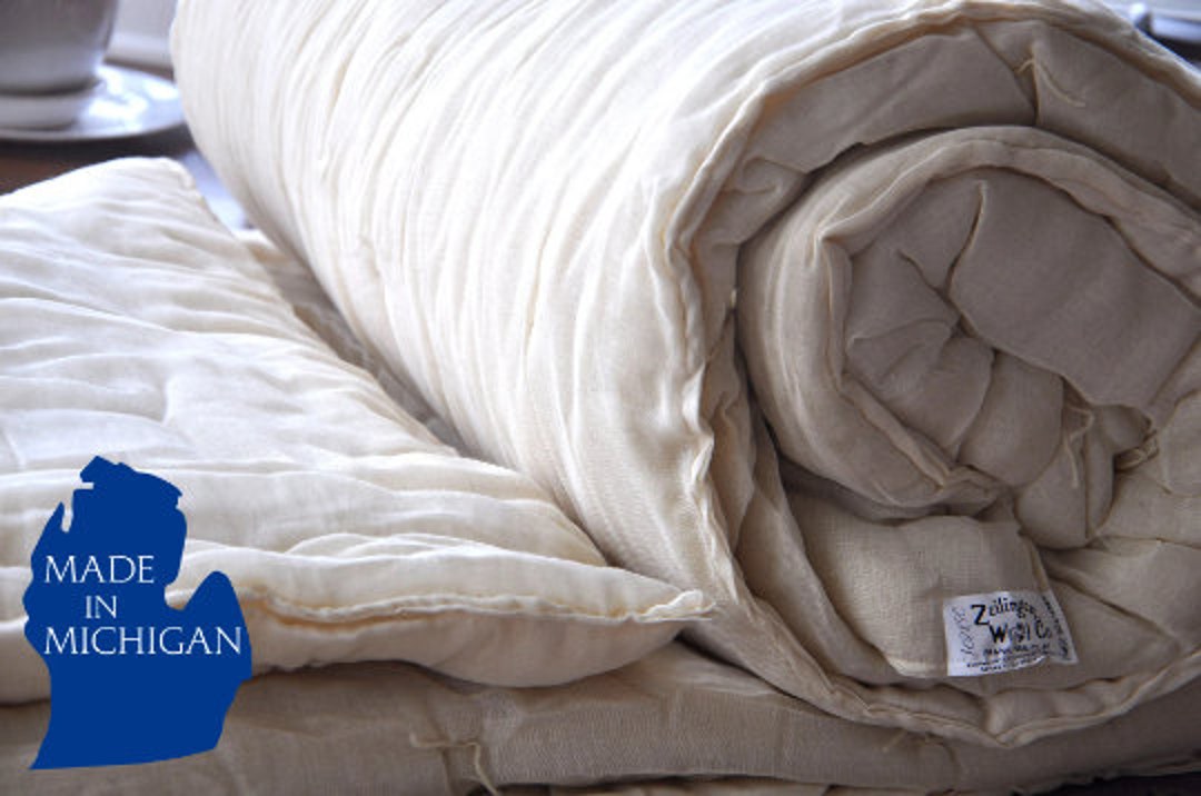 YOUR MOON Luxurious All Seasons Wool Comforter King Size 100% Natural  Australian Wool Duvet, Hypoallergenic Premium Wool Filled Comforter, Medium