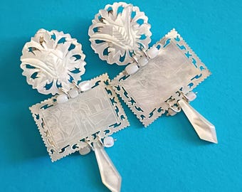 MOP clip on earrings