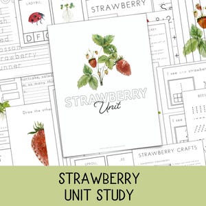Strawberry Unit Study | Life Cycle | Poem Activities | Spring and Summer Nature Study PDF | Berry Lesson Plans | Homeschool or Classroom