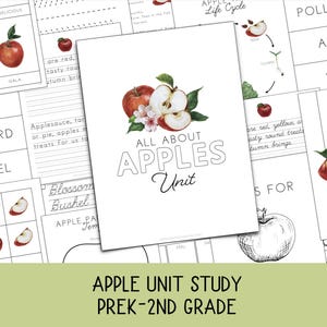 Unità di studio sulle mele / Materiali stampabili sulla natura autunnale per bambini dalla scuola materna alla seconda elementare / Istruzione parentale o in classe / Ciclo di vita del melo / Anatomia della mela / Scienza per bambini
