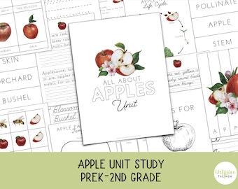 Apple Unit Study | Fall Nature Printables for PreK–2nd | Homeschool or Classroom | Apple Tree Life Cycle | Apple Anatomy | Science for Kids