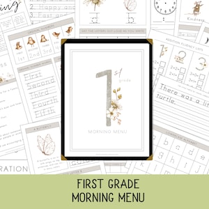 Morning Menu for First Grade | No Prep Daily Routine | ELA & Math Morning Work | Back to School | 1st Grade Summer Review  | Morning Basket