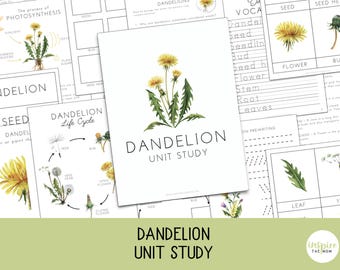 Dandelion Unit Study for Kids | Life Cycle an Nature Activities | PreK–3rd | Spring and Summer Printable PDF | Homeschool or Classroom