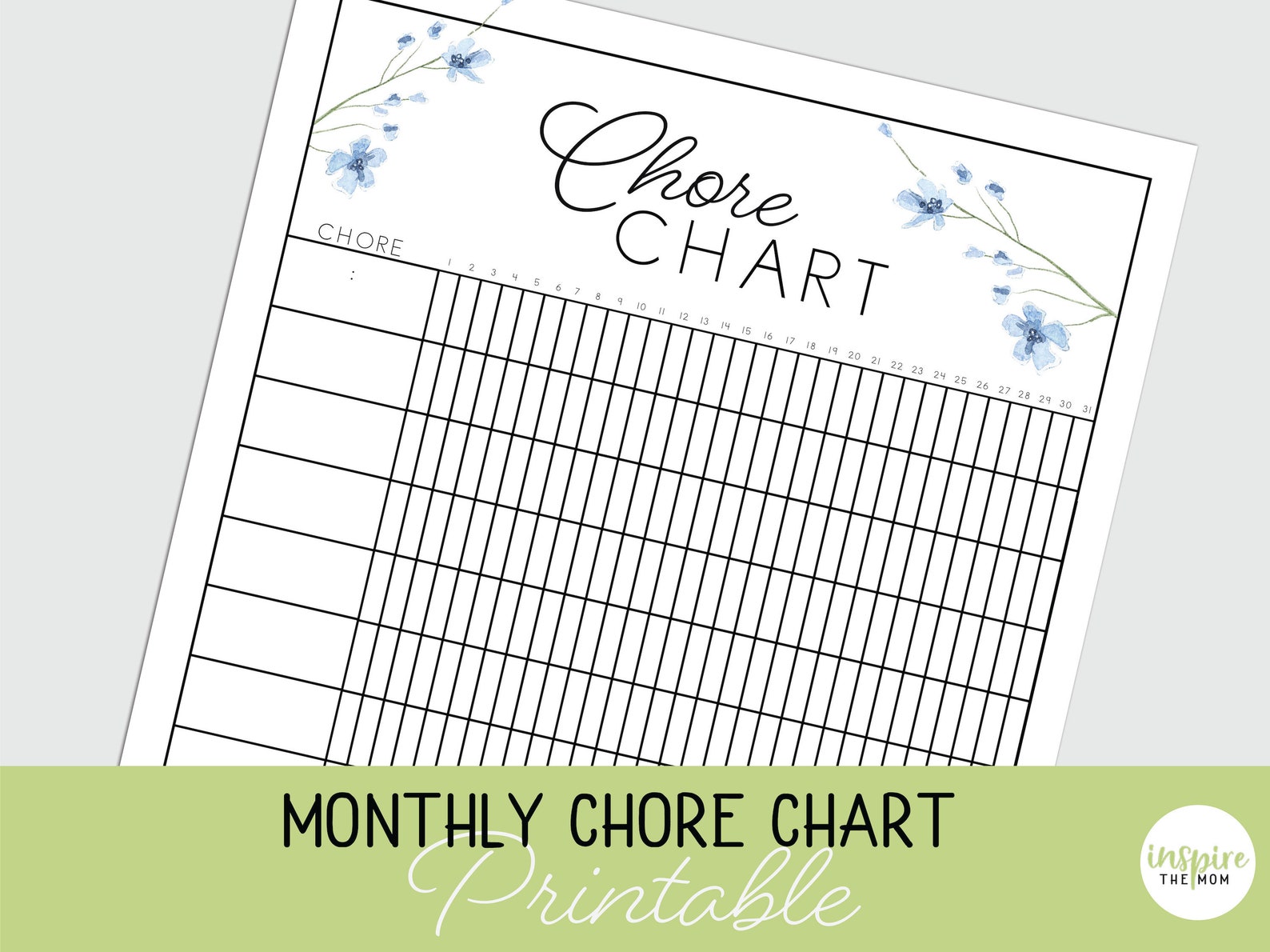 Monthly Chore Chart, Kids Chore Chart, Tracking Sheets, Homeschool ...