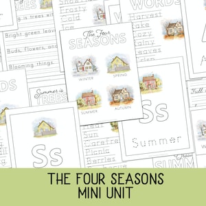 Seasons Mini Unit, Seasons Activities, Science, Language Arts, Handwriting, Homeschool Printable, Charlotte Mason, Classical Homeschool,