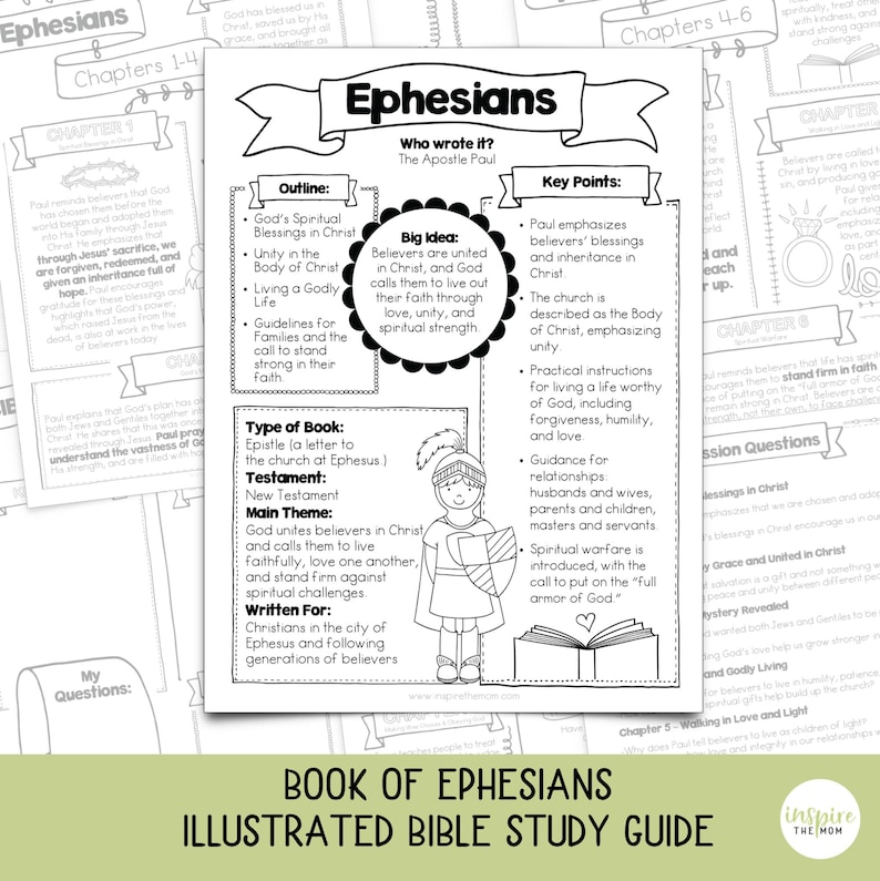 Book of Ephesians Illustrated Bible Study Guide for Kids | Chapter ...