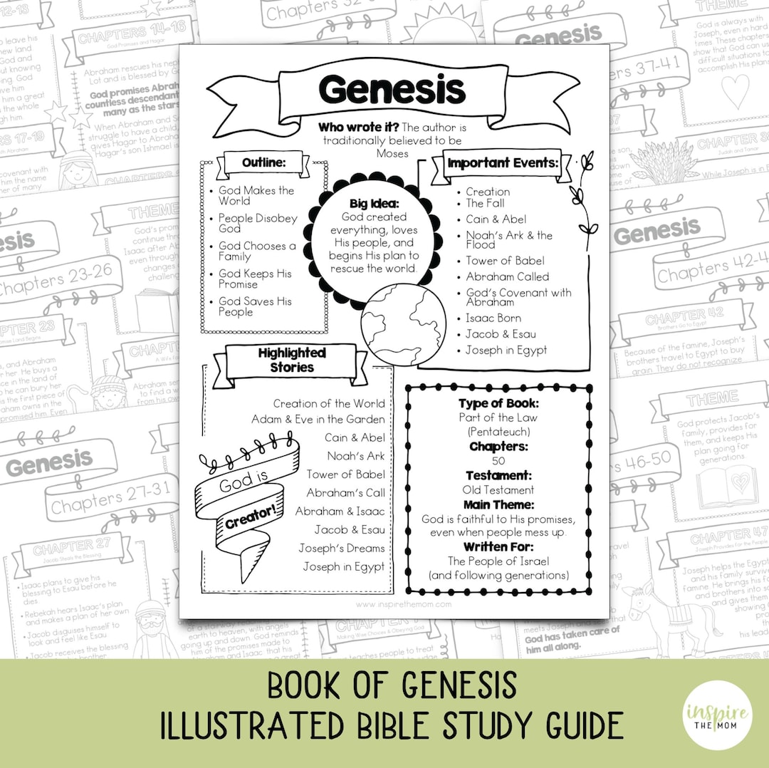 Book of Genesis Illustrated Bible Study Guide for Kids | Chapter ...