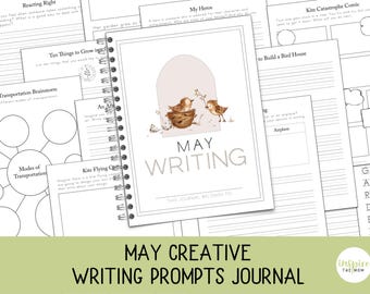 May Creative Writing Prompts Journal for Kids | Spring Writing Practice | Journal Prompts  | Writing Exercises | 2nd-5th Grade