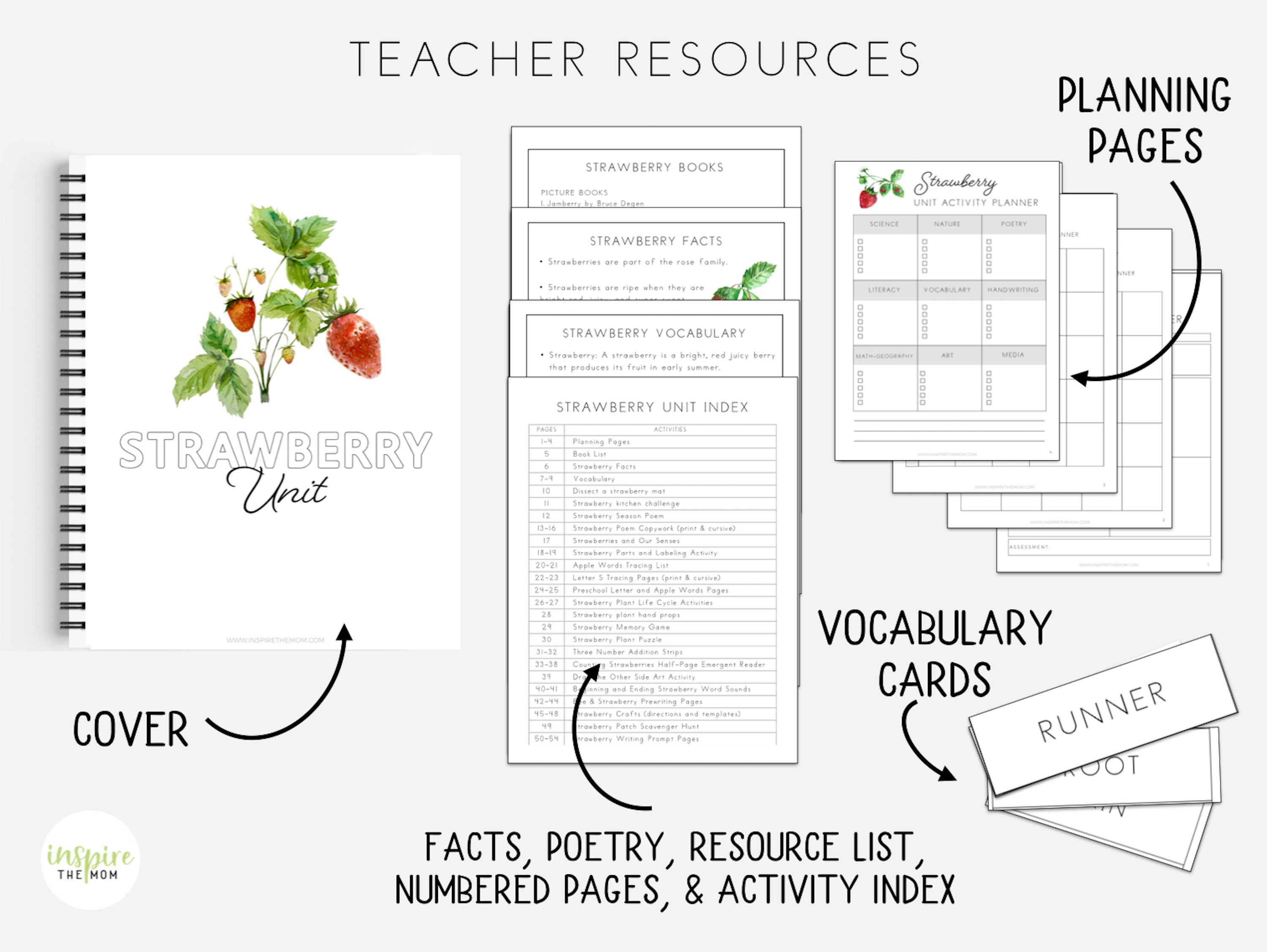 Strawberry Lessons Strawberry Unit Study | Life Cycle | Poem Activities | Spring and ...