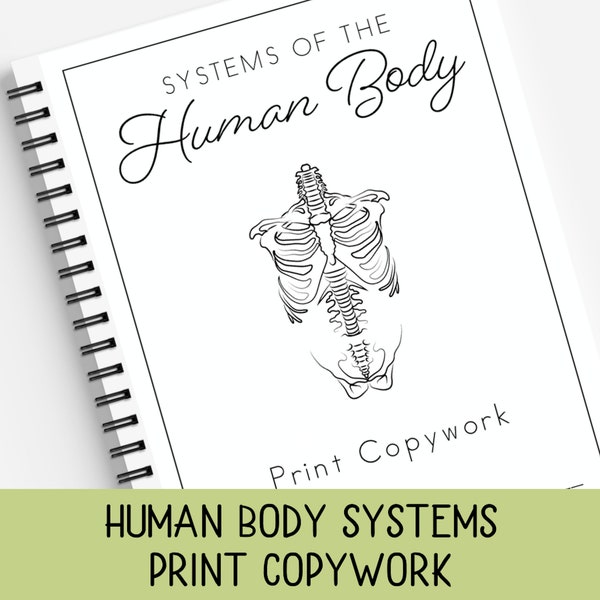 Human Body Systems, Print Copywork, Human Body Facts, Print Handwriting Practice, Charlotte Mason, Classical Education, Homeschool Printable