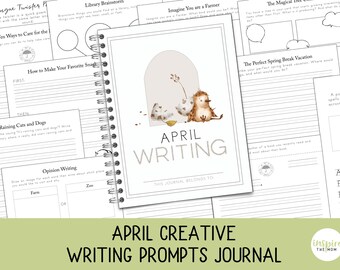 Diario de ejercicios de escritura creativa para niños (abril) / Práctica de escritura de primavera / Ejercicios de escritura / 2.º a 5.º grado