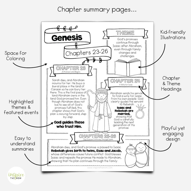 Book of Genesis Illustrated Bible Study Guide for Kids | Chapter ...