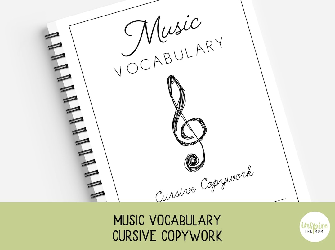 Music Vocabulary CURSIVE Copywork for Kids | Handwriting Practice ...