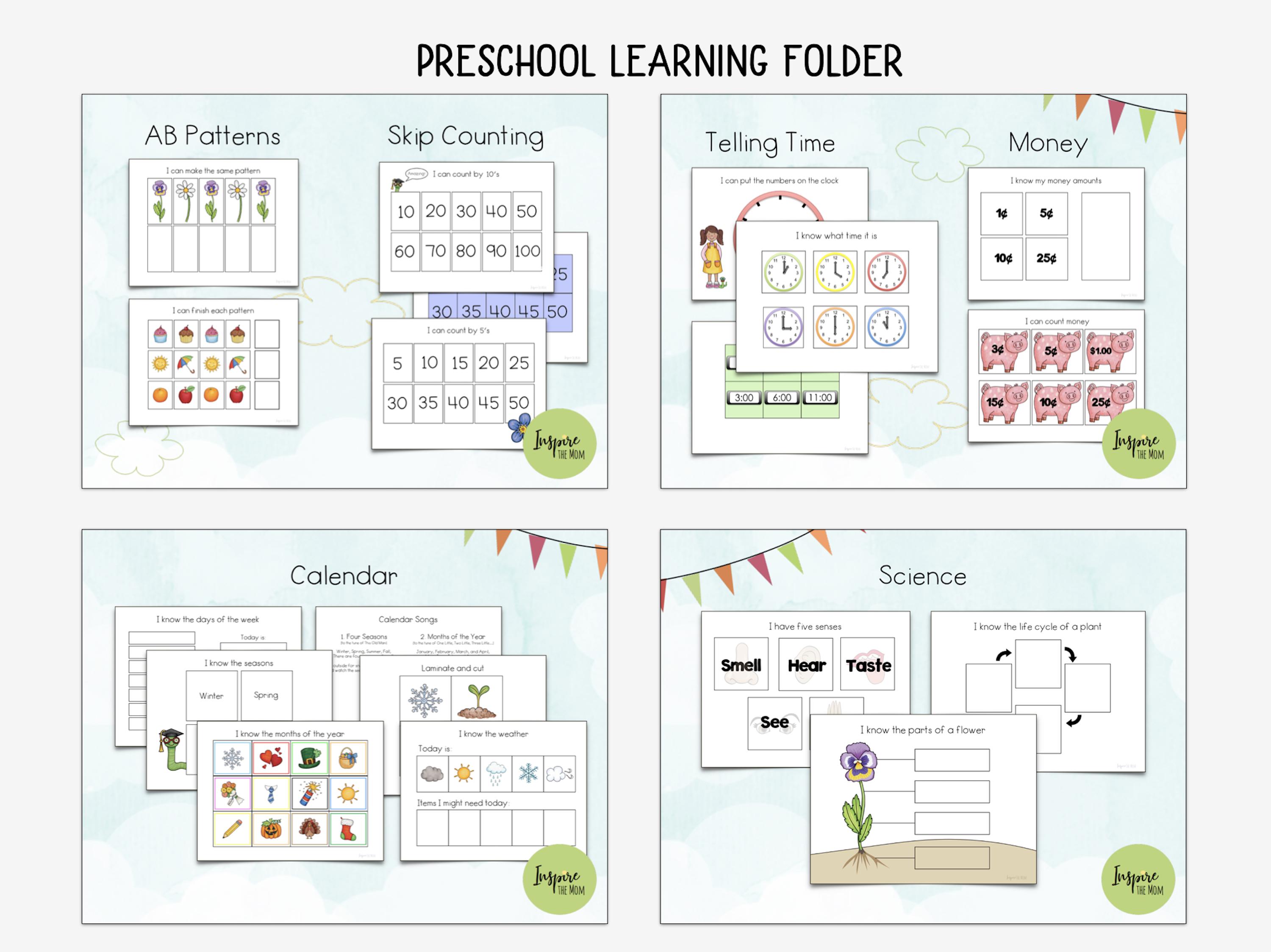 Pre K Folder Preschool Learning Folder | Preschool Binder | Preschool Printable ...