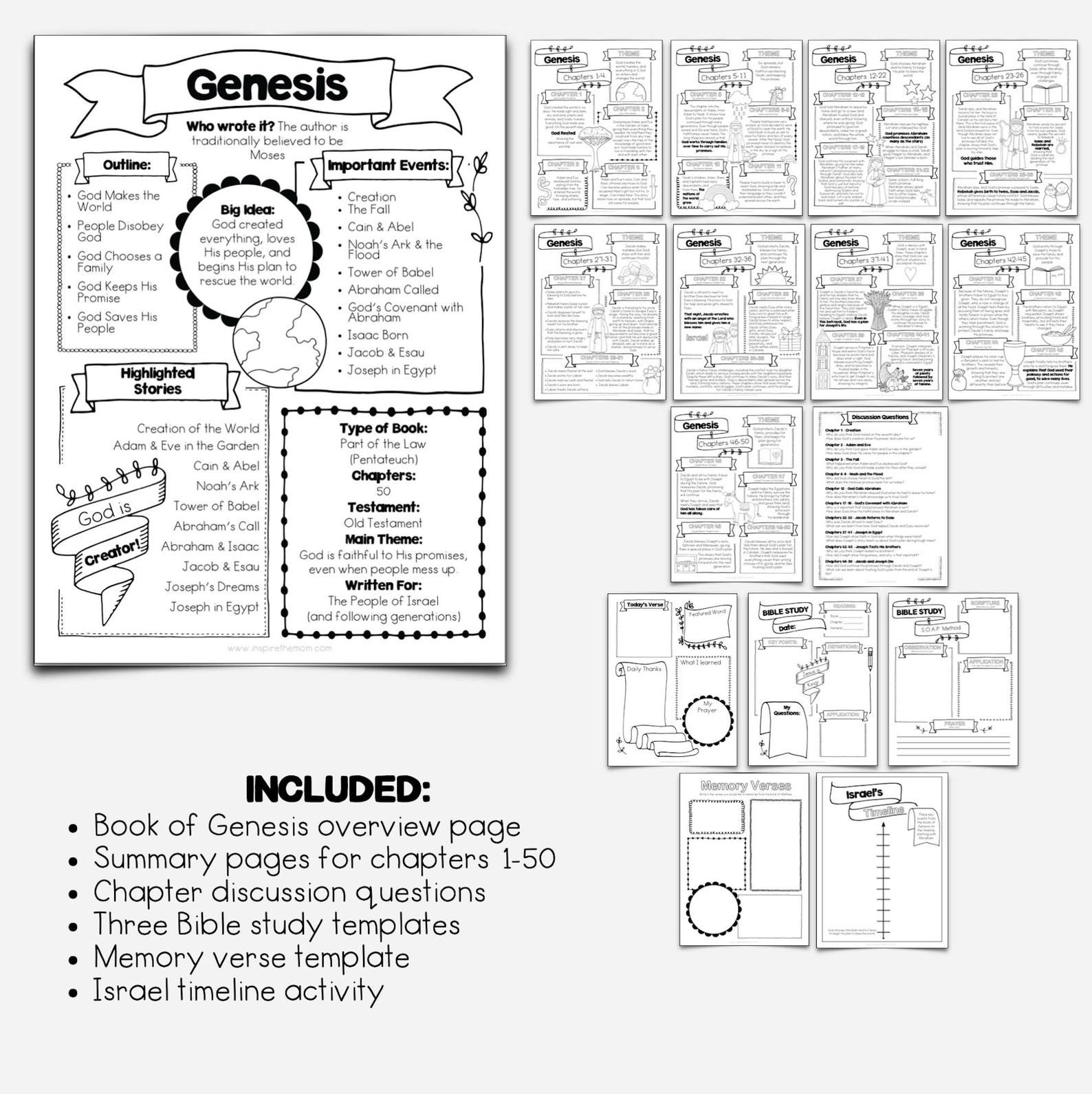 Book of Genesis Illustrated Bible Study Guide for Kids | Chapter ...