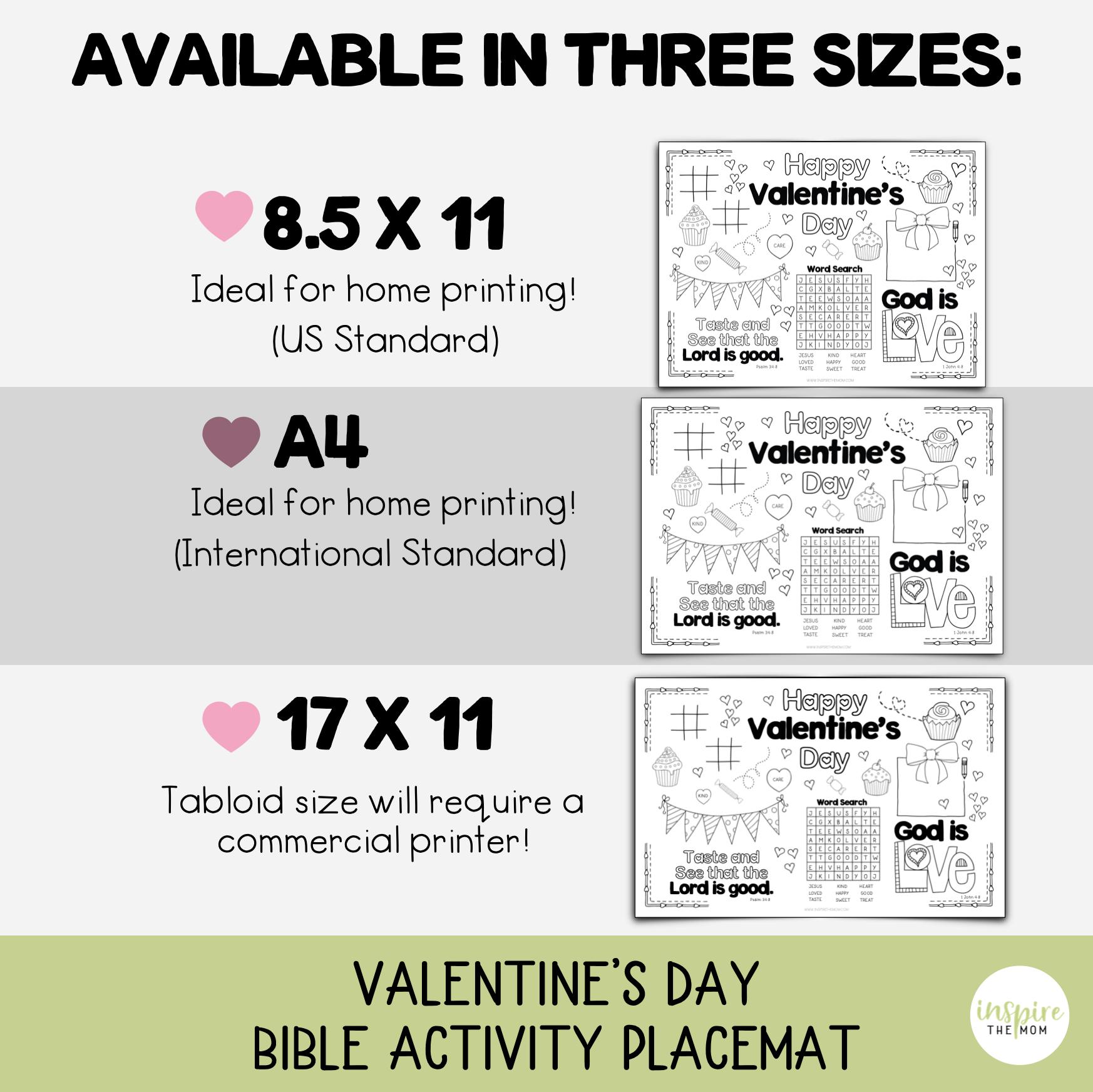 Valentine's Day Bible Activity Placemat for Kids | Sunday School Craft ...