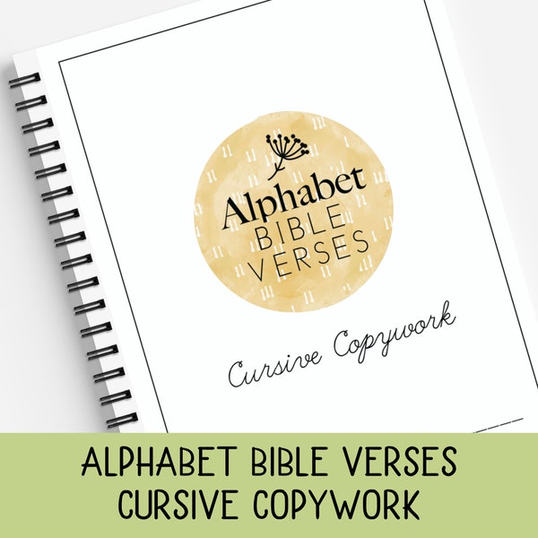 Cursive Alphabet Bible Verse Copywork, Cursive Copywork, Cursive Handwriting Practice, Charlotte Mason, Classical, Homeschool printable,