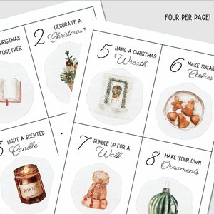 Christmas Advent Calendar Activity Cards, Daily December Activities ...