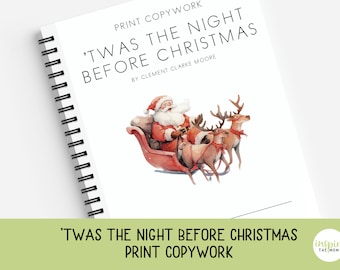 Het was de nacht voor Kerstmis, Print Copywork, Kerstgedicht, Poëzie Copywork Kerst Copywork, Charlotte Mason, Homeschool Printables
