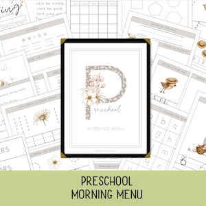 Morning Menu for Preschool | No Prep Daily Routine | ELA & Math | Calendar | Back to School | PreK Summer Review | Morning Time Basket