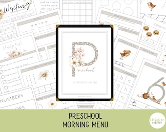 Morning Menu for Preschool | No Prep Daily Routine | ELA & Math | Calendar | Back to School | PreK Summer Review | Morning Time Basket