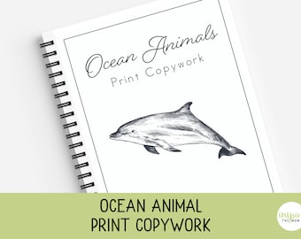 Ozean Tiere Print Copywork, Ocean Animal Facts, Print Handschrift Praxis, Charlotte Mason, klassische Bildung, Homeschool Printable