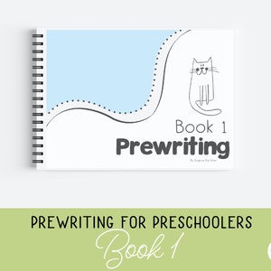 Preschool Prewriting Book 1, prewriting Printable, prewriting practice, preschool activities, drawing, matching, Prewriting activities