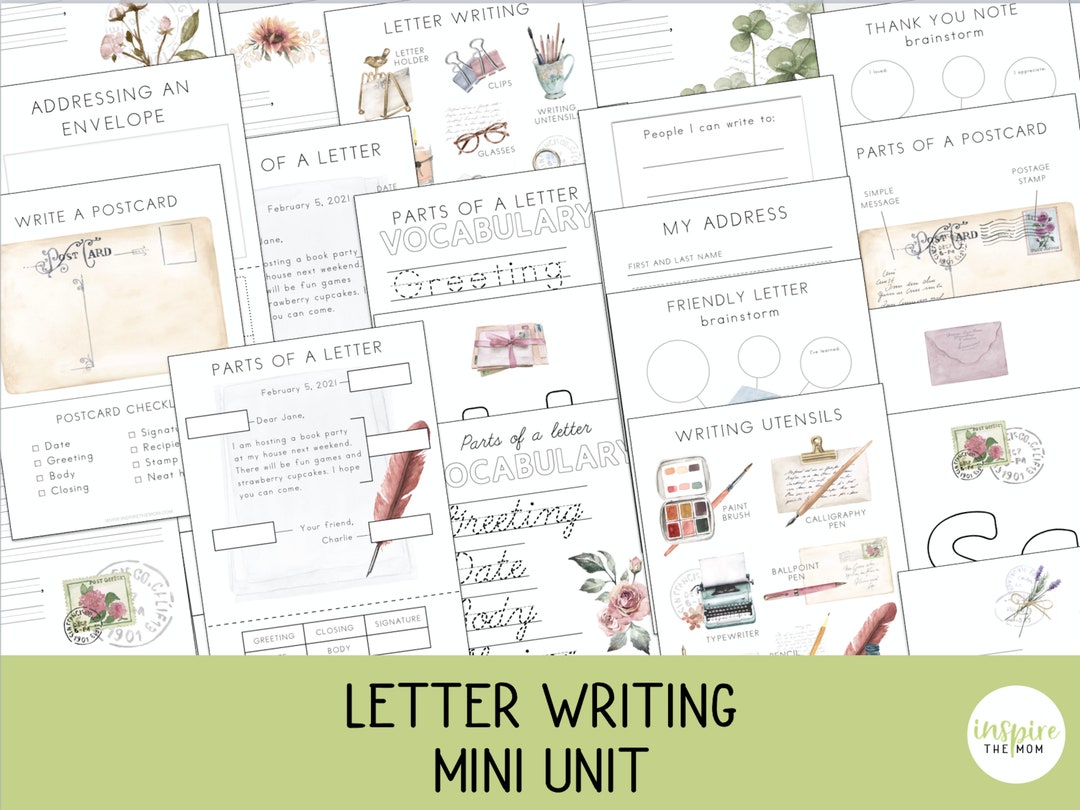 Letter Writing Mini Unit Letter Writing Activities Language