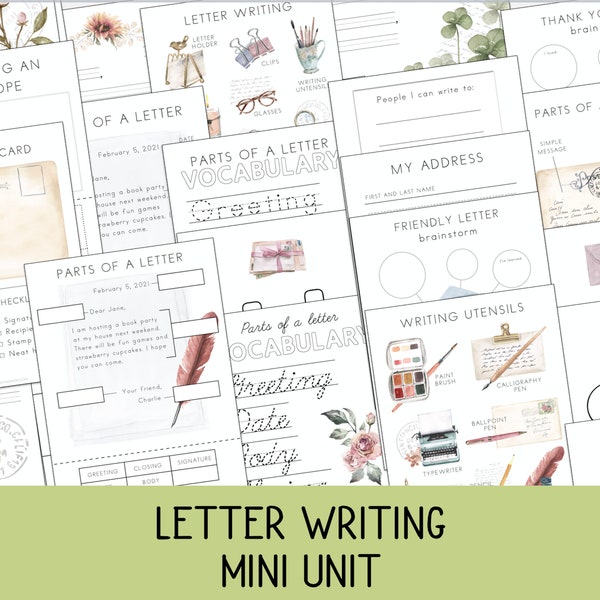 Letter Writing Mini Unit, Letter Writing Activities, Language Arts, Creative Writing, Homeschool Printable, Charlotte Mason, Classical