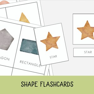 2-D Shape flashcards, Preschool Shapes, Shapes Flashcards, Montessori Nomenclature Cards, Shape Labeling activity, Shape Activity,