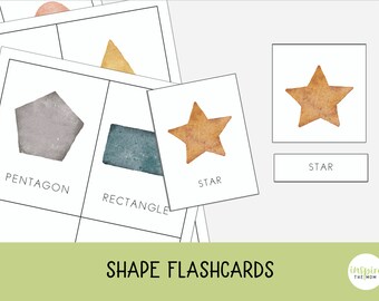 2-D Shape flashcards, Preschool Shapes, Shapes Flashcards, Montessori Nomenclature Cards, Shape Labeling activity, Shape Activity,