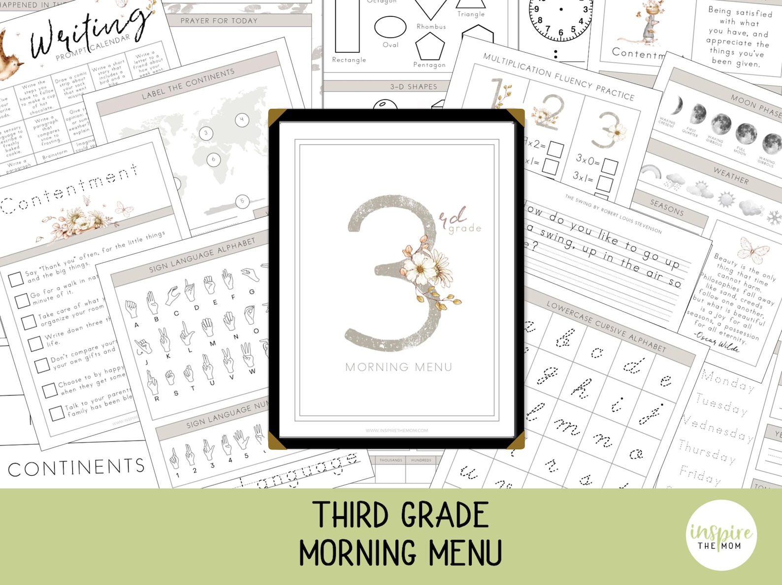 Morning Menu for Third Grade Kids | No Prep Daily Routine | ELA & Math ...