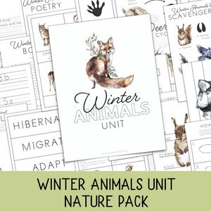 Winter Animals Unit Study for Kids | PreK–2nd Nature Activities | Montessori & Charlotte Mason Printable PDF | Animal Tracks | Lesson Plans