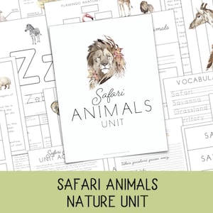 Safari Animals Unit Study for kids | PreK–2nd Nature | Science Activities | Montessori PDF | Homeschool or Classroom | Lesson Plans