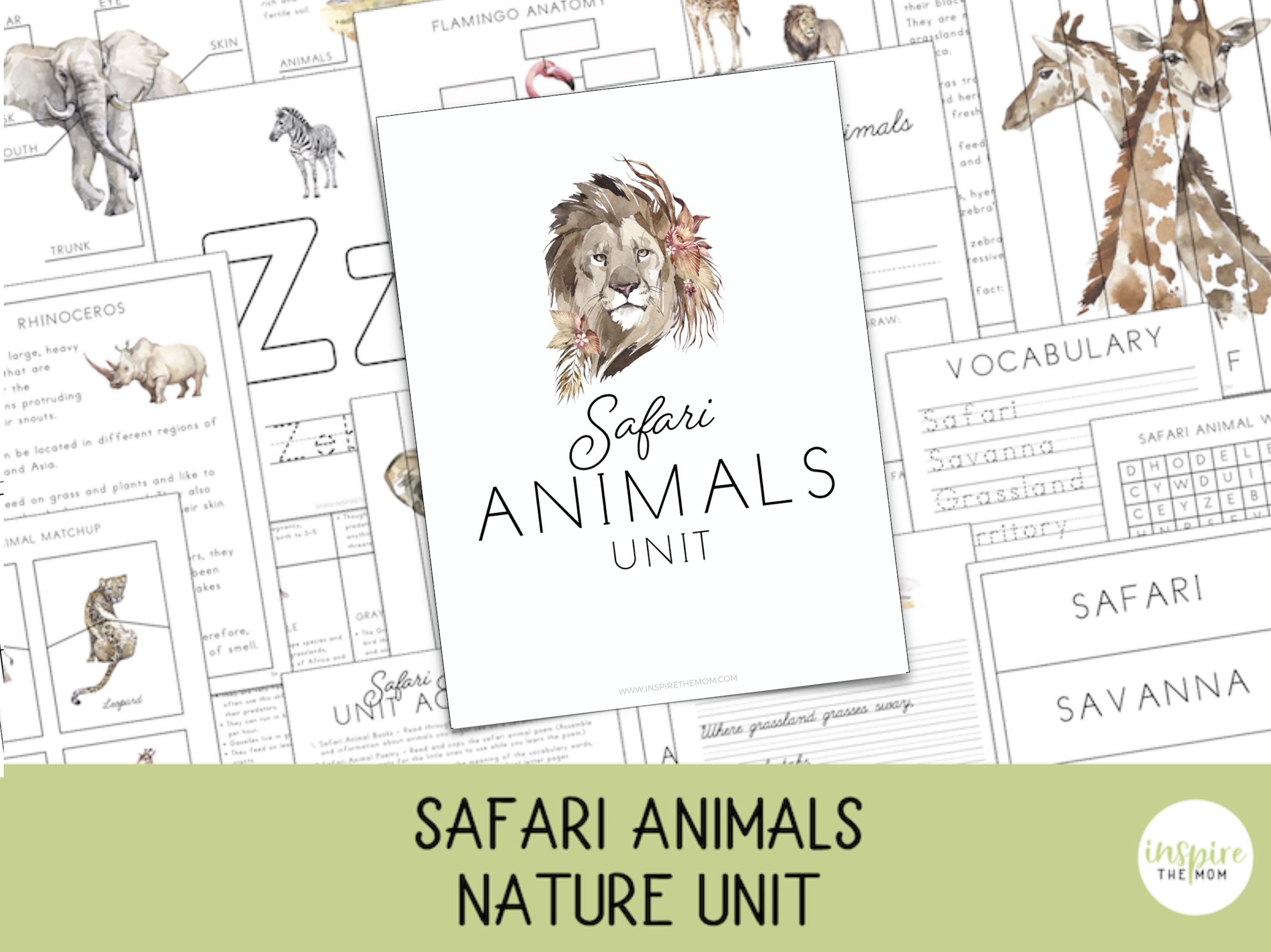 Safari Animals Unit Study for Kids | Prek–2nd Nature | Science ...