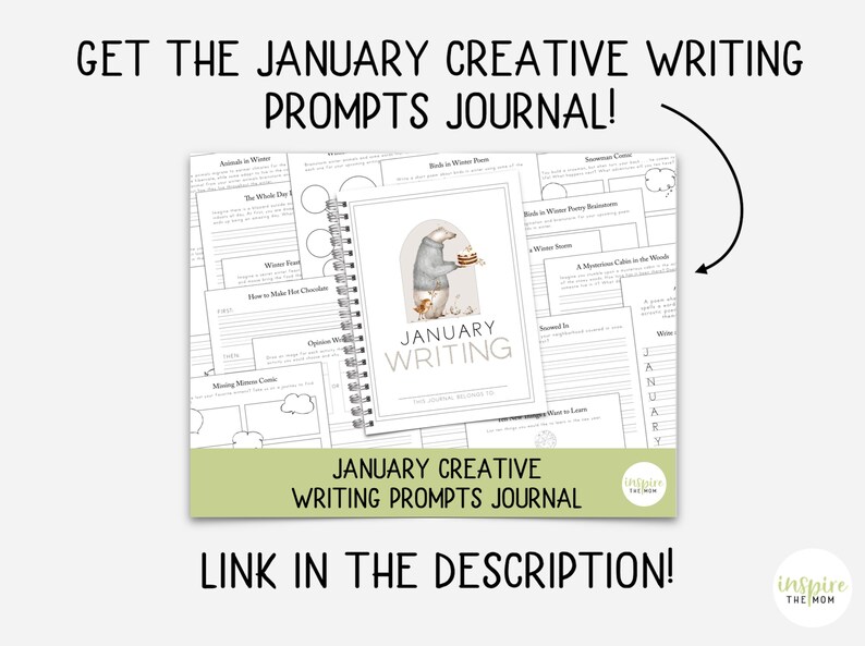 January Writing Prompts Calendar for Kids, Winter Writing Practice ...