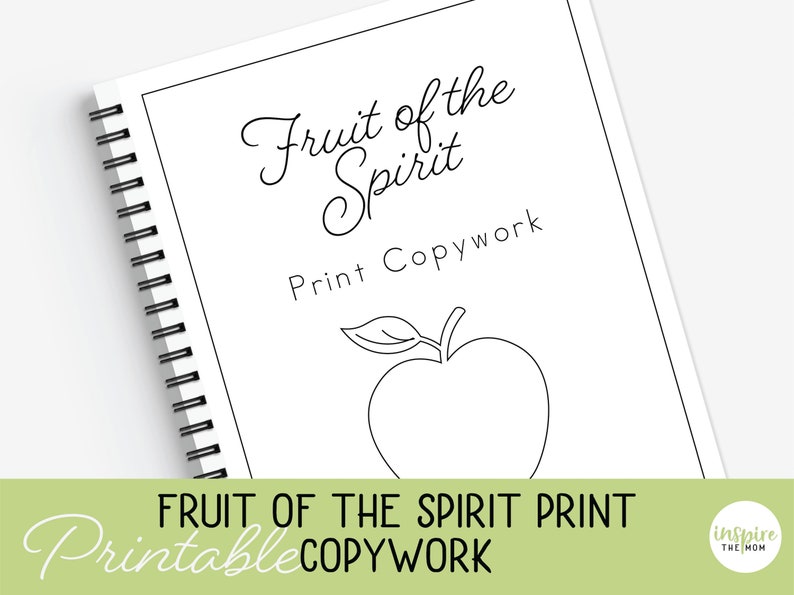 Fruit of the Spirit Print Copywork, Homeschool printable, Print handwriting practice, Classical education, Charlotte mason printable, image 1