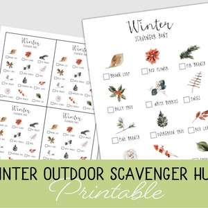 Búsqueda del tesoro al aire libre en invierno, Búsqueda del tesoro al aire libre, Actividad de invierno, Juego divertido con niños, imprimibles para educación en el hogar, actividad en la naturaleza
