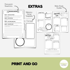 Guía ilustrada de estudio bíblico del libro de Rut para niños / Resúmenes de capítulos / Libro cristiano para colorear imprimible imagen 4