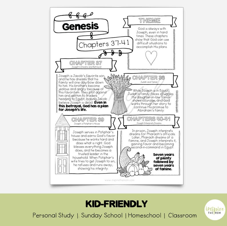 Book of Genesis Illustrated Bible Study Guide for Kids | Chapter ...