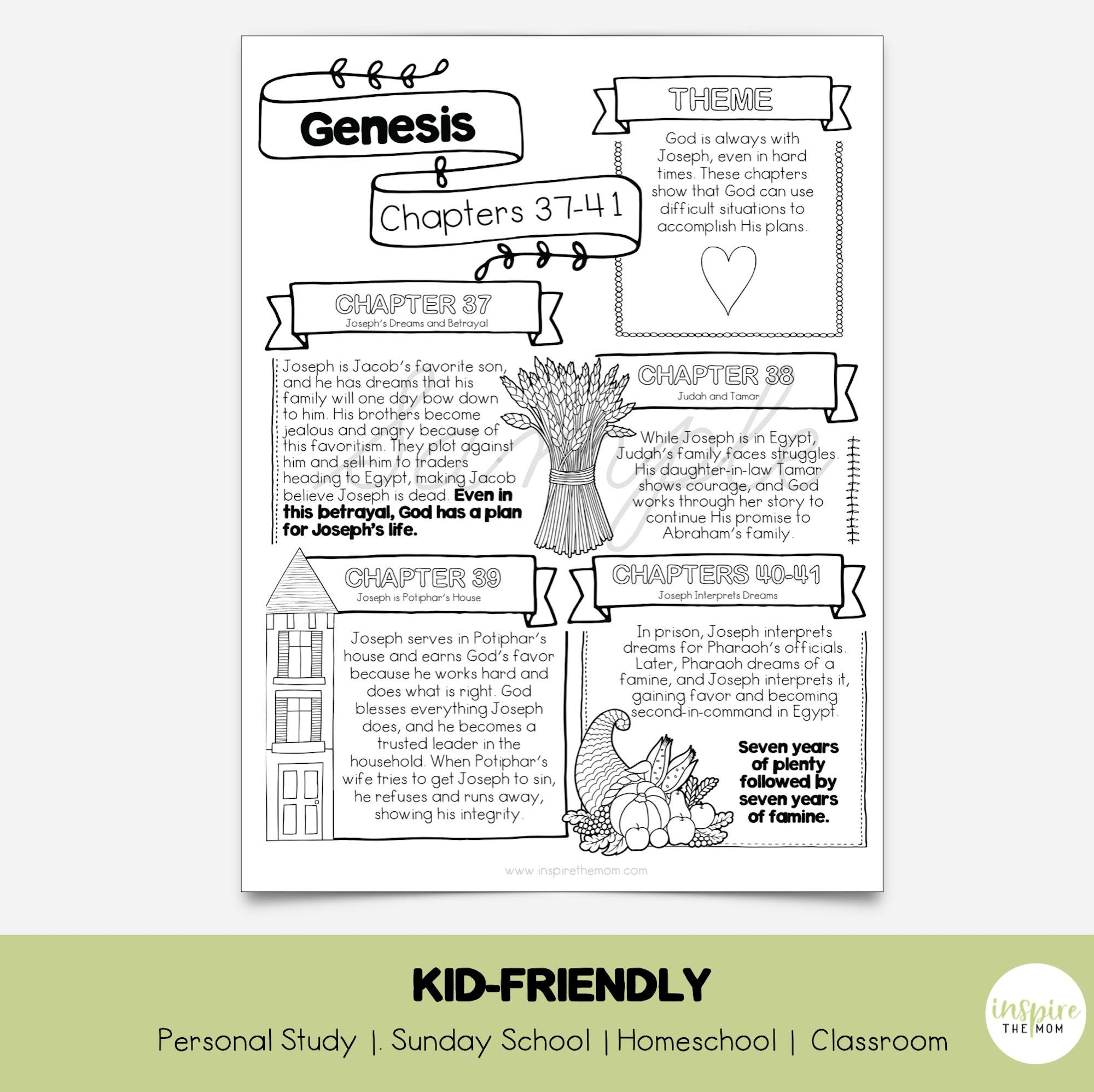 Book of Genesis Illustrated Bible Study Guide for Kids | Chapter ...