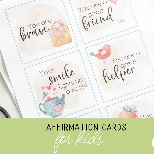 Affirmation Cards for kids, Valentines Day, Affirmation posters, Compliment Cards, Valentines notecards, Valentines notes for kids,