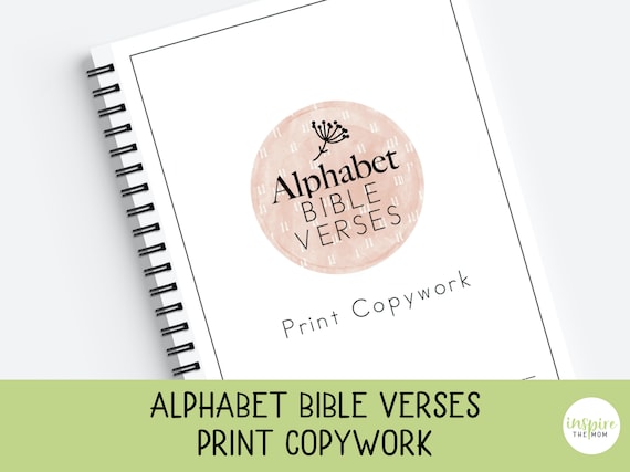 Print Alphabet Bible Verse Copywork, Print Copywork, Print Handwriting Practice, Charlotte Mason, Classical, Homeschool printable,