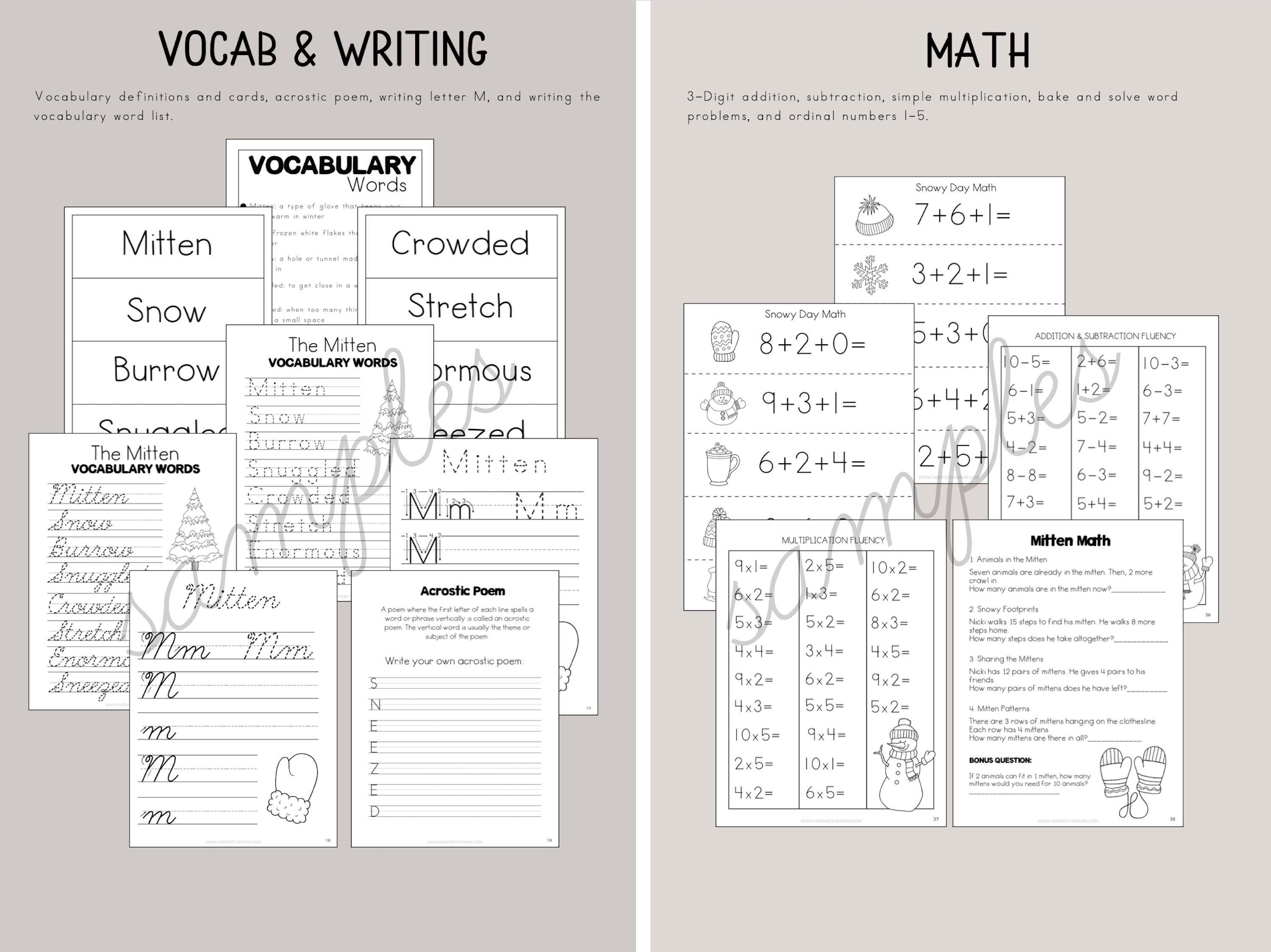 The Mitten Book Companion | Reading Comprehension Activities | Winter ...