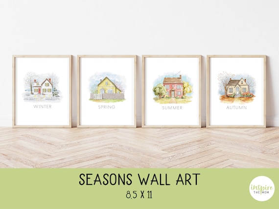 Seasons Wall Art Educational Art Print Homeschool Printable - Etsy