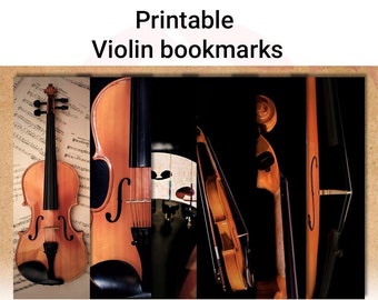 Printable Violin bookmark photography 6 Music bookmarks Aesthetic bookmarks bundle set Book lover gift Book accessories digital download